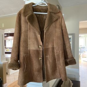 Brown vintage shearling coat